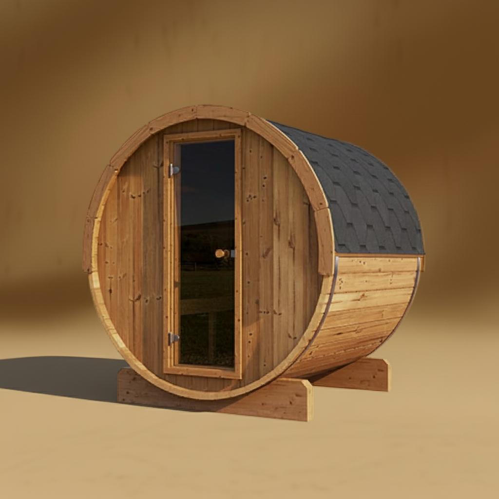 Outdoor Barrel Sauna - SaunaLife E7