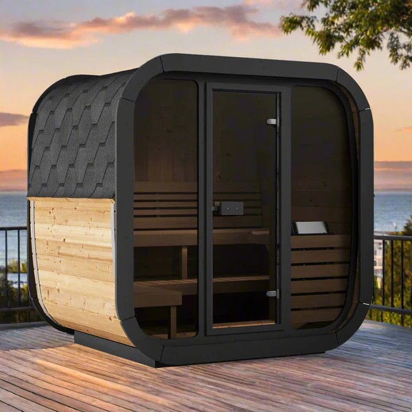 SaunaLife Model CL5G 4 Person Cube Series Outdoor Sauna Kit